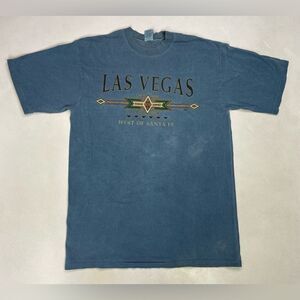 VINTAGE Las Vegas West Of Santa Fe Graphic T-shirt Men Large 90s Single Stitch